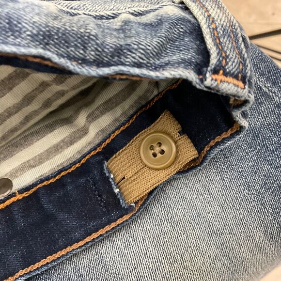 Crew Cuts Kids Distressed Ticking Lined Jeans/Denim, Size: 10 Blue - Picture 5 of 13